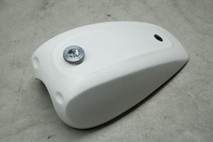 Flat track style fiberglass fueltank