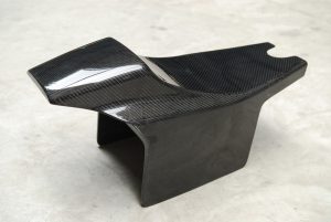 Carbon fiber flat track style seat