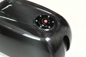 Carbon fiber cafe racer fuel tank