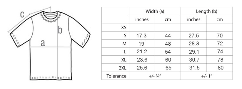 Bottpower t-shirt size chart | Bottpower